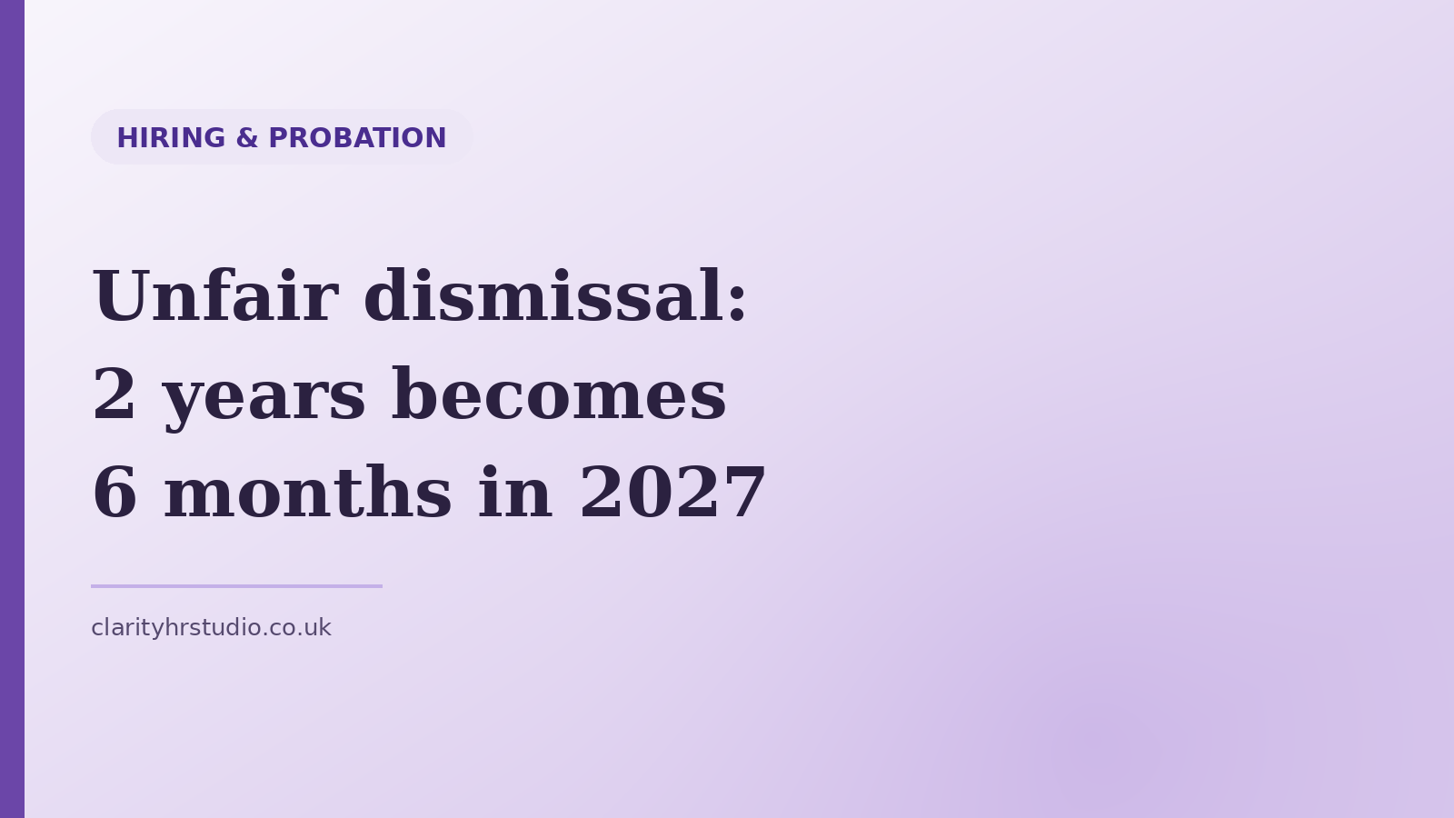 Unfair dismissal: 2 years becomes 6 months in January 2027